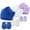 3 Pack/D, variant on 3 Pack Newborn Baby Hospital Hats Beanie Bow Infant Caps Baby Mittens Set for 0-6 Months