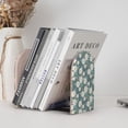 thumbnail image 6 of Picia Flower Pattern Wood Bookends for Shelves,Non-slip Bookends, Heavy Duty Wooden Bookend Support,1 Pair, 6 of 8