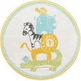 thumbnail image 4 of Unique Loom Whimsy Kids Collection Area Rug - Animals (3' 3" Round Ivory/Yellow) Perfect For Kids Bed Room/Nursery Room/Living Room/Class Room/Play Room, 4 of 5