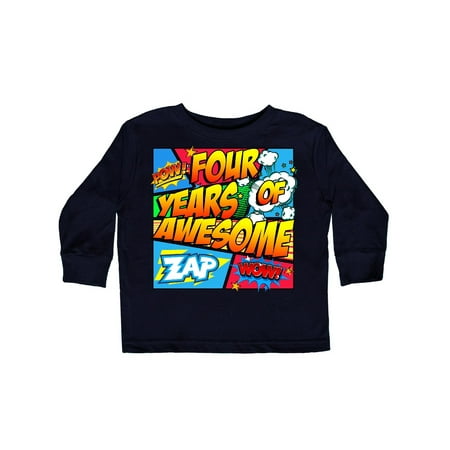 

Inktastic Four Years of Awesome Gift Toddler Boy or Toddler Girl Long Sleeve T-Shirt