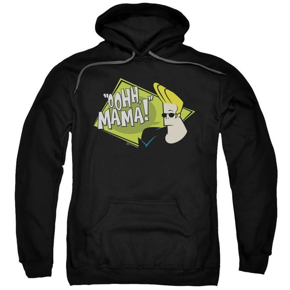 Johnny Bravo Oohh Mama Adult Pullover Hoodie Sweatshirt Black