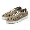 thumbnail image 2 of Eric Michael Women's Dolores Laser-Cut Leather Casual Sneaker, Safari Nubuk,6 M US, 2 of 7