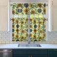 thumbnail image 3 of Kitchen Curtains 36 Inch Short - 3 Panel Set, Boho Sunflower Butterfly Floral Print, Rod Pocket Window Curtain for Rustic Farmhouse, Country Vintage Summer Decor, Easy Wash, 3 of 6