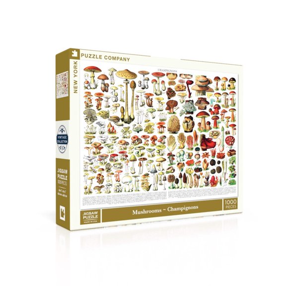 New York Puzzle Company Mushrooms ~ Champignons 1000 Piece Jigsaw Puzzle
