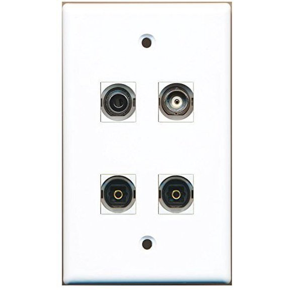RiteAV - 2 Port Toslink 1 Port 3.5mm 1 Port BNC Wall Plate