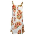 thumbnail image 5 of Ladies' Summer Dress Beach Sleeveless Fun Pizza T-shirt Vest Sun Skirt, 5 of 8
