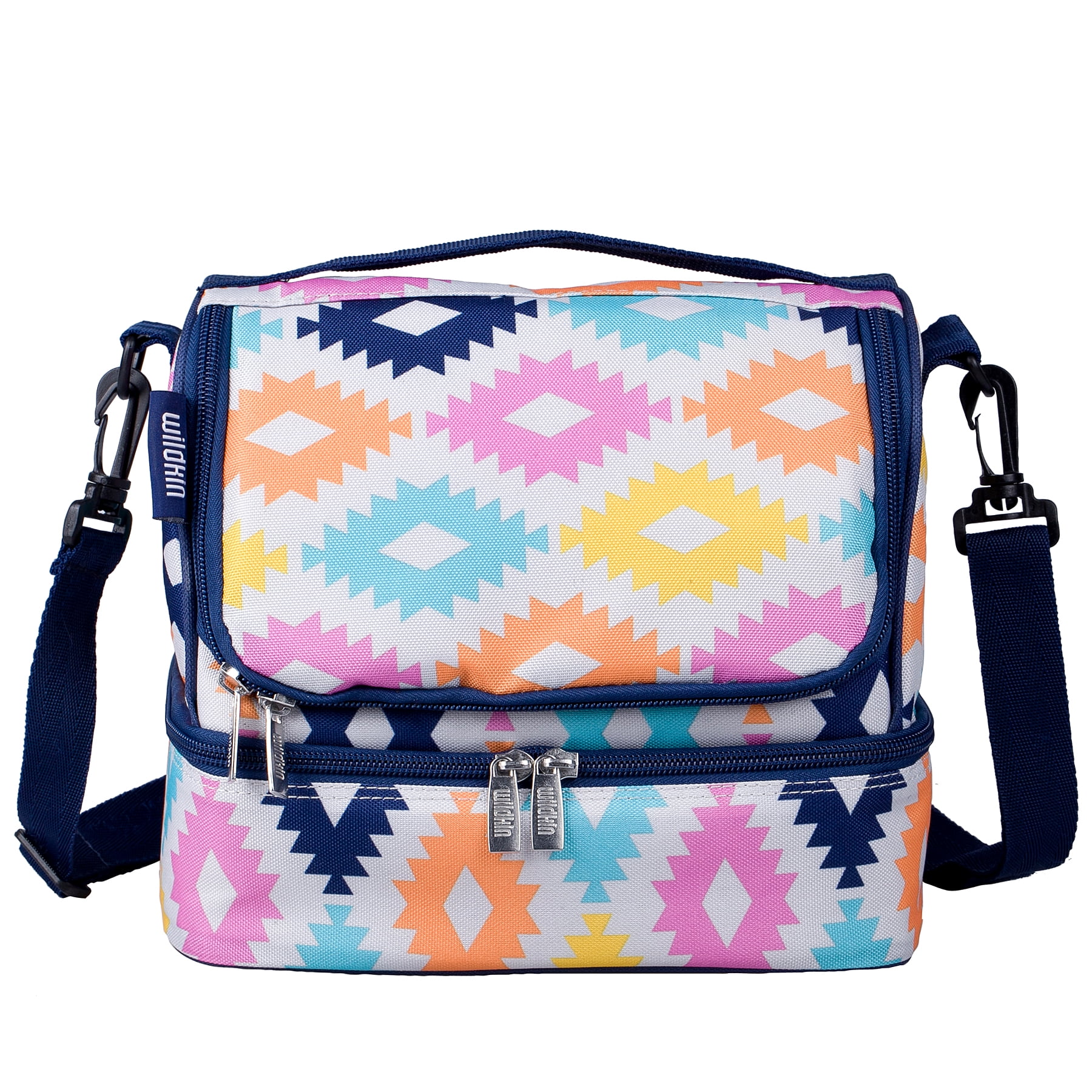 Wildkin Aztec Blue Southwestern Two Compartment Insulated Lunch Bag for ...