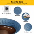 thumbnail image 3 of Elastic Fitted Round Tablecloth, Navy Blue Yellow Ombre Waterproof Stretch Table Cover for 55"-60" Tables, Farmhouse Modern Gradient Art Washable Outdoor Tablecloths for Patio, Picnic, Camping, 3 of 9