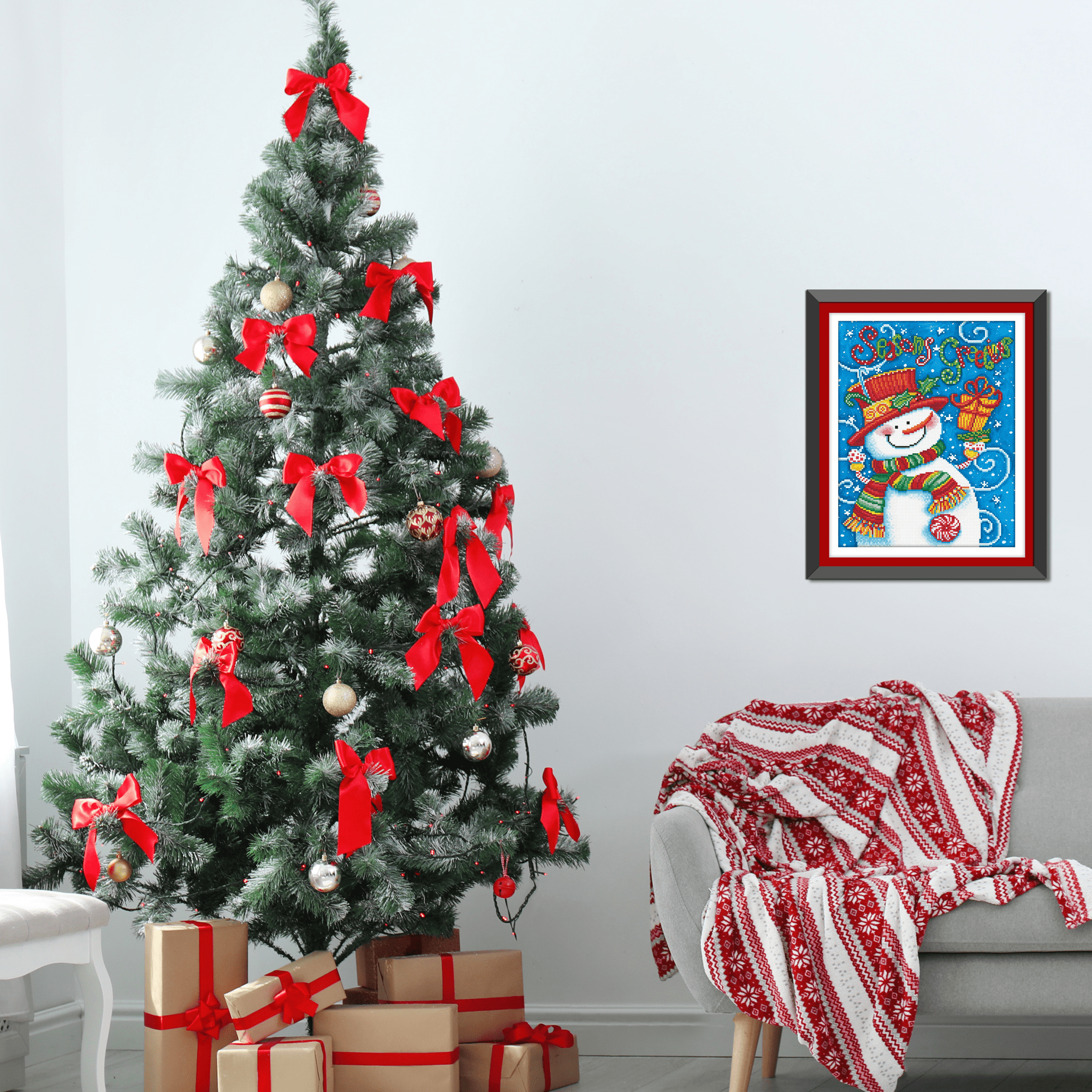 Diamond Dotz at Home Seasons Greetings Diamond Painting Kits for Adults - Diamond Art Kits a Relaxing Creative Craft Kit with Dotz Gems 13.8x17.7