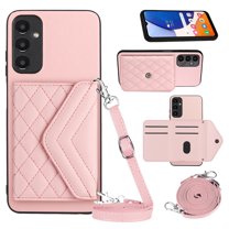 Feishell for Samsung A14 5G Case Wallet RFID Blocking Card Slot Holder, Magnetic Flip Purse Kickstand Case, PU Leather Handbag with Detachable Crossbody Strap for Samsung Galaxy A14 5G, Pink