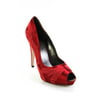 Pre-owned|Salvatore Ferragamo Womens Peep Toe High Heel Pumps Red Size 9M