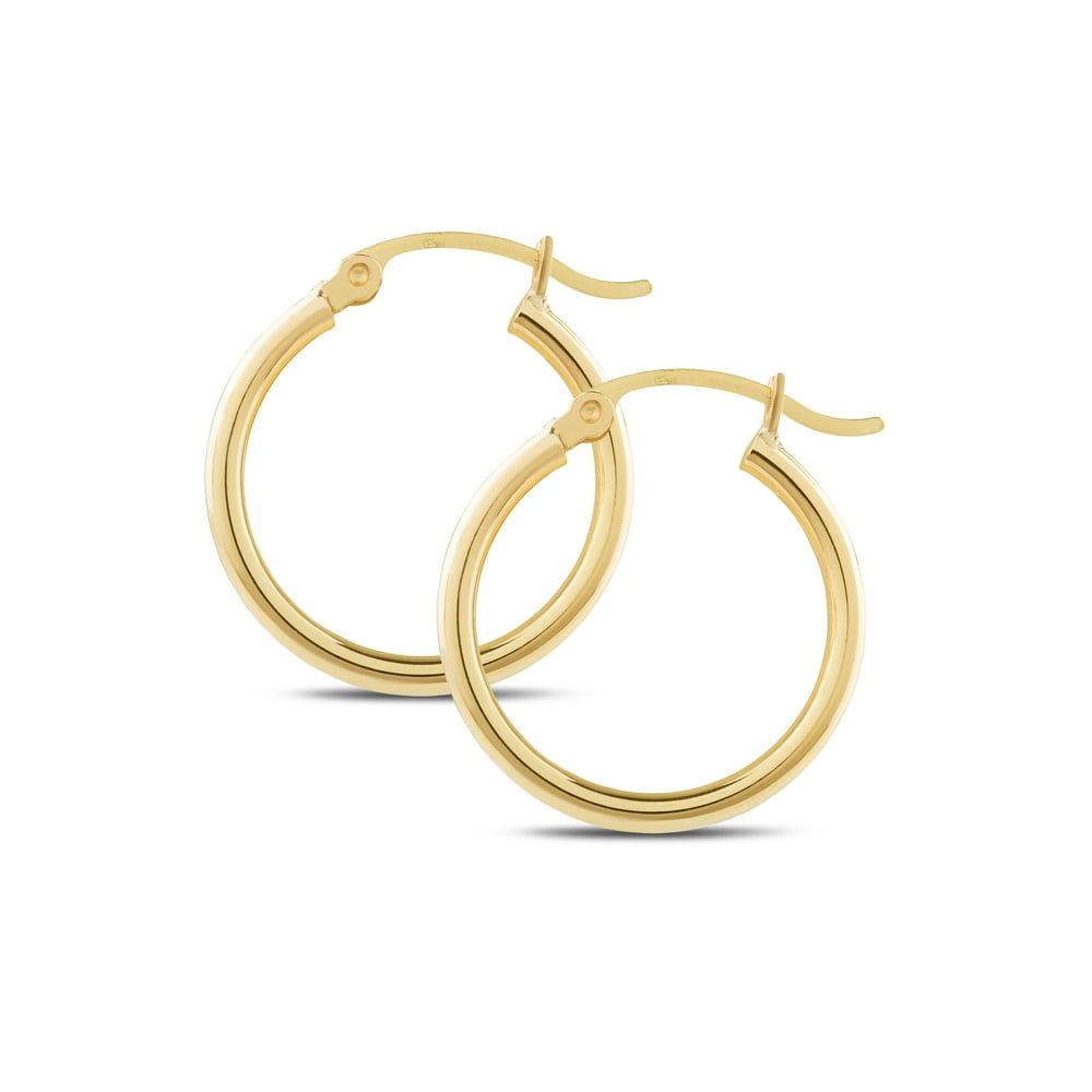 Juliette Collection - 14k Yellow Gold Classic Shiny Polished Round Hoop ...