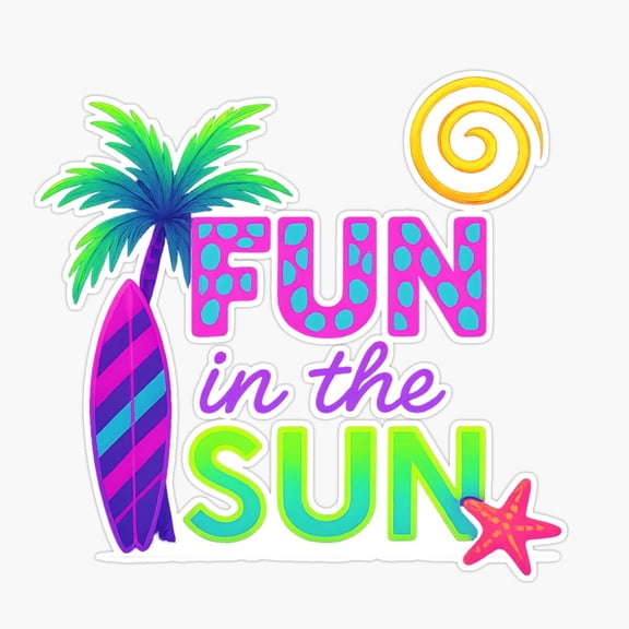 Fun In The Sun Tropical Beach Sticker