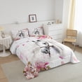 thumbnail image 2 of Erosebridal Horse Comforter Set Full Chic Cherry Blossom Bedding Teens Galloping White Duvet Insert 3D Wild Animal Quilts Western Rustic Farmhouse Style Bedroom Decor 3 Pcs, 2 of 6
