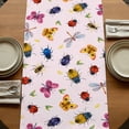 thumbnail image 5 of Table Runners 70 Inches Long Dress Scarves, Cute Butterfly Dragonfly Farmhouse Coffee/Dining/Kitchen Table Decor, Holiday Table Runner, Farmhouse Botanical Floral Pink 13x70 Inch, 5 of 9