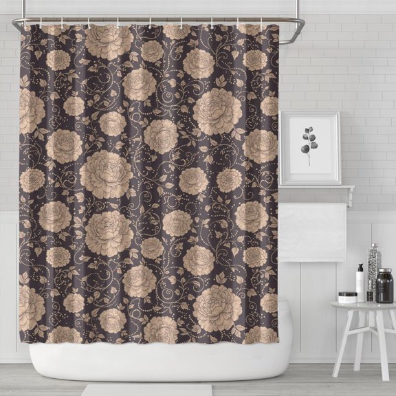 Pioneer Flower Floral Print Pattern Shower Curtain 84”x72", Bathroom Decorative Shower Curtain Set with 12 Hooks, Waterproof Washable