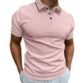 thumbnail image 1 of Styesk T-Shirts pour Homme Mode Loisirs Couleur Unie Col à Boutons Manches Courtes, 1 of 2