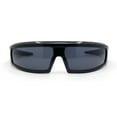 thumbnail image 2 of Robotic Futurism Streamline Wrap Arm Rectangular Plastic Sunglasses All Black, 2 of 4