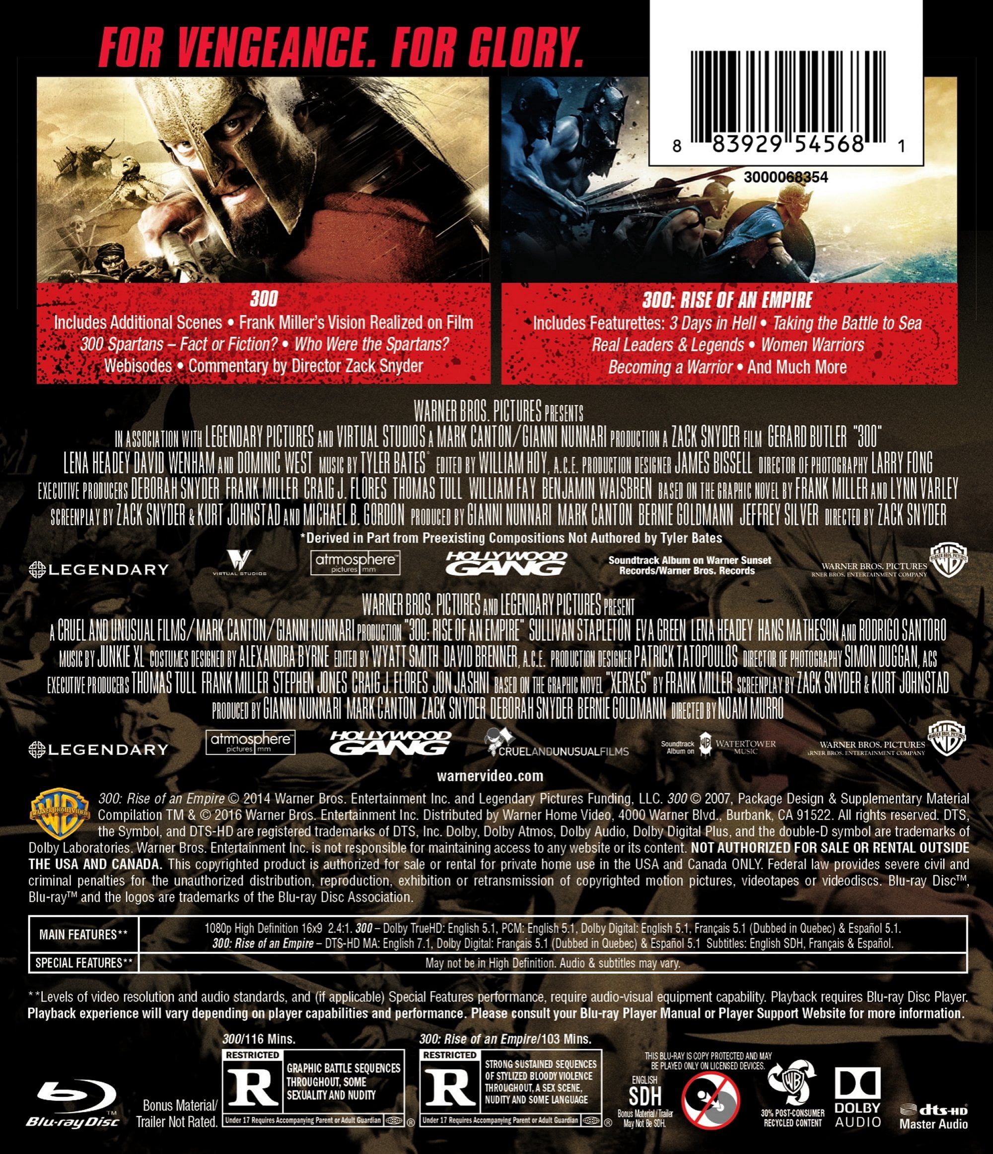 300 / 300: Rise of an Empire (Double Feature) (Blu-ray), Action, Warner Bros.