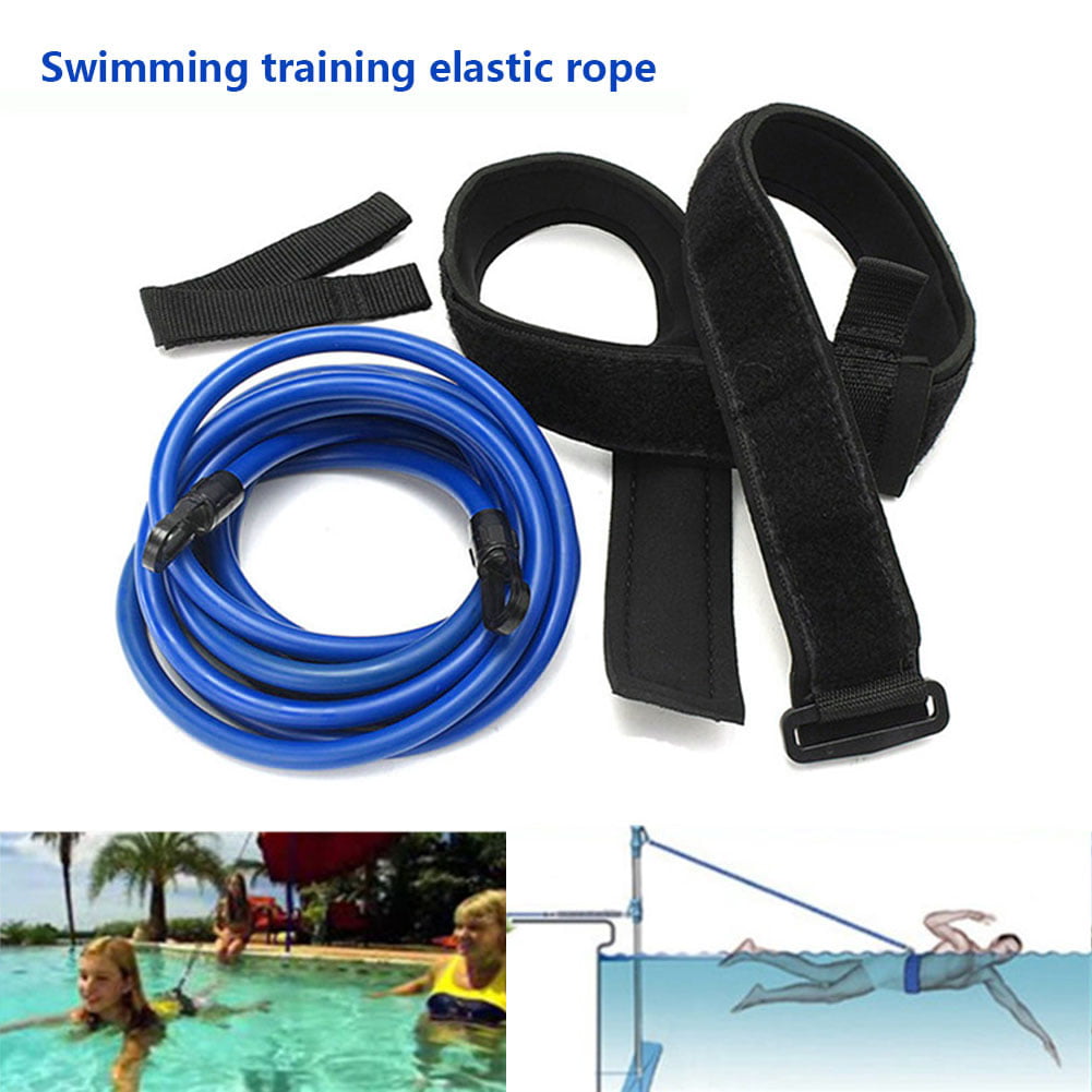 Swimmer's Leash Stationary Cords Swim Pool Hip Belt Training Bungee Tether 