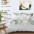 thumbnail image 3 of 3 Piece Teal Botanical Duvet Cover Set California King,Microfiber Comforter/Quilt Cover with Corner Ties and 2 Pillowcases,Sage Green Eucalyptus Leaves Watercolor Soft Bedding with Zipper Closure, 3 of 8