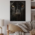 thumbnail image 2 of Designart "Black White Panther modern Encounter" Animals Print on Natural Pine Wood, 2 of 5