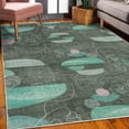 thumbnail image 3 of Contemporary Decorative Rug, Modern Style Abstract Minimal Line Art Afro Woman and Grunge Motifs, Quality Carpet for Bedroom Dorm and Living Room, 6 Sizes, Sea Green, by Ambesonne, 3 of 4
