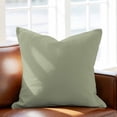 thumbnail image 2 of Sage Green Throw Pillow Cover Solid Color Cotton Linen Cushion Cover Throw Pillow Case with Invisible Zipper for Couch Sofa Bed Chair Car 24x24 Inch, 2 of 14