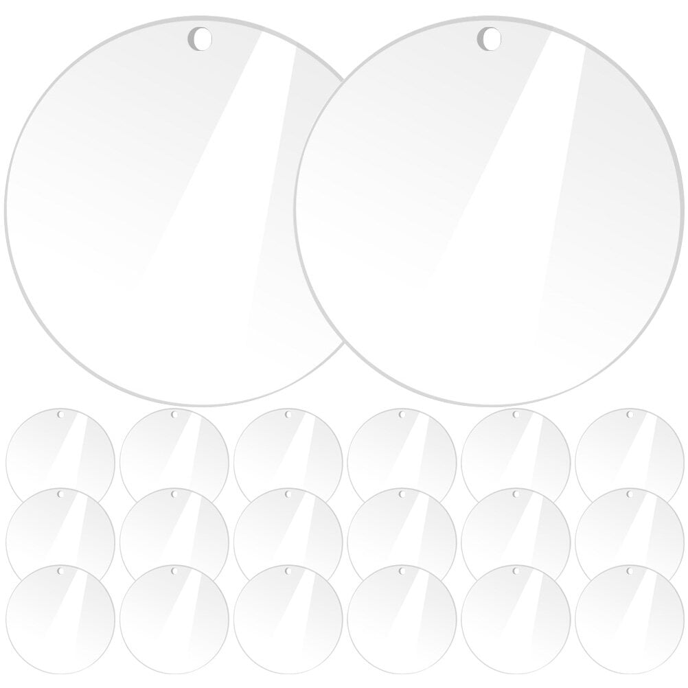 20pcs Clear Circle Acrylic Sheets Round Acrylic Blanks Acrylic Discs Round Acrylic Panel