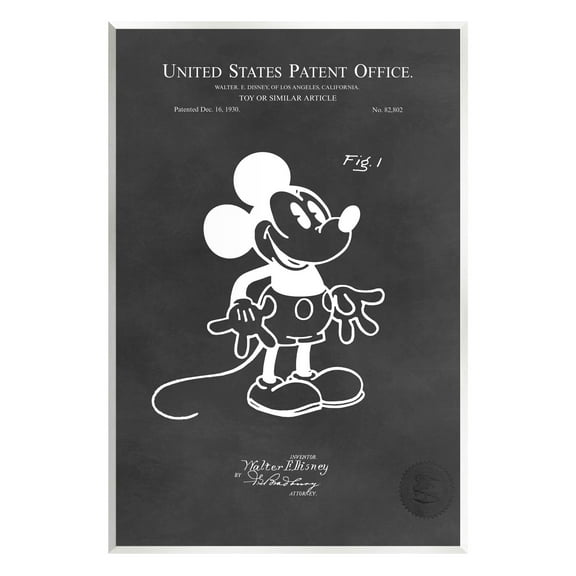 Stupell Industries Bold Mouse Vintage Patent Graphic Art Unframed Art Print Wall Art, Design by Karl Hronek