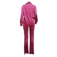 thumbnail image 5 of Scyoekwg Womens Two Piece Sweatsuit Zipper Long Sleeve Coat Wide Leg Pants Fashion Casual Matching Outfits Sweatsuit Tracksuit (Hot Pink,L), 5 of 6