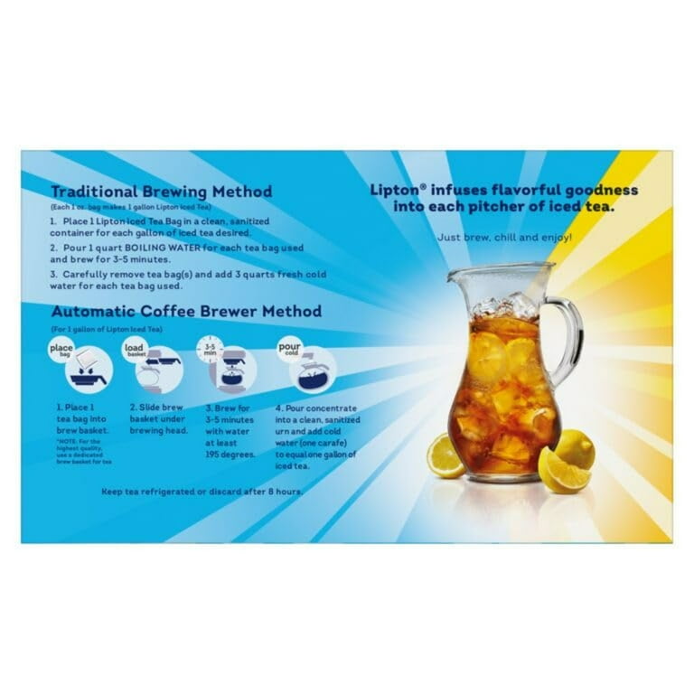 Lipton Iced Tea, Gallon Size Tea Bags, 48 ct, 115 mg Antioxidants