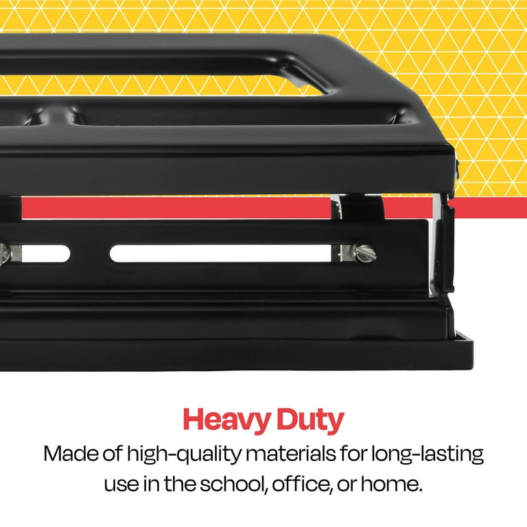 School Smart 3-Hole Heavy Duty Punch, 9/32 Inches, 40 Sheet