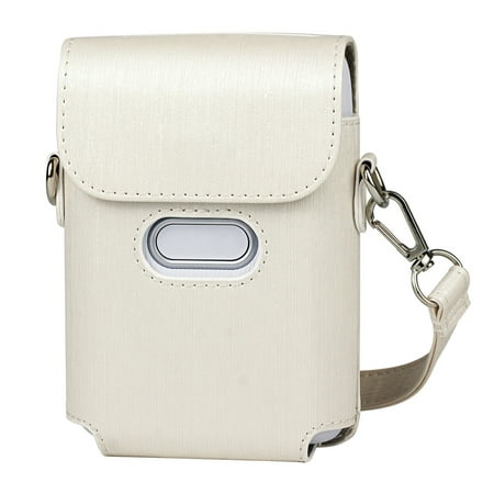 Image of Crossbody Camera Bag Portable PU Leather Shoulder Bag Fashion Stylish Handbag Compatible for Fujifilm Mini Link (White)