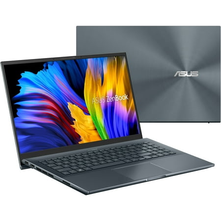 ASUS ZenBook Pro 15.6" FHD Touchscreen Laptop, AMD Ryzen 7 5800H, 16GB RAM, 512GB SSD, Windows 11 Pro, Pine Gray, UM535QE-XH71T
