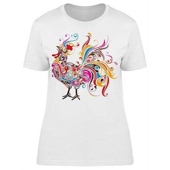 Rooster Art T-Shirt Women -Image by Shutterstock, Female Large