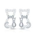 thumbnail image 3 of Rosec Jewels Cute Cat Earrings for Women - Certified Diamond Stud Earrings (HI-SI Grade), 18K White Gold, 3 of 8