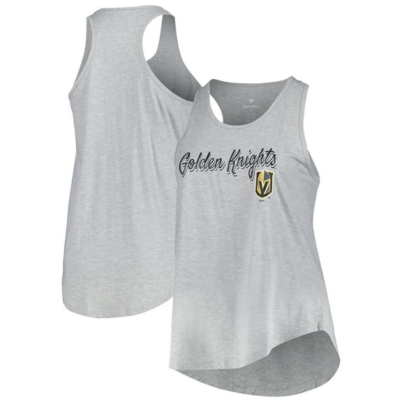 Women's Fanatics Heather Gray Vegas Golden Knights Plus Size Racerback Tank Top