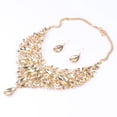 thumbnail image 3 of Fashion Women Bridal Choker Statement Crystal Teardrop Necklaces Earring Collar Boho Costume Jewelry Sets, 3 of 6