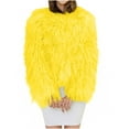 thumbnail image 2 of JGGSPWM Women's Cozy Shaggy Faux Furry Winter Outwear: Warm Long Sleeve Coat Jacket Yellow 3XL, 2 of 7