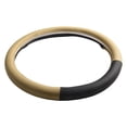 thumbnail image 3 of Black Beige PU Leather Car Steering Wheel Cover Enhanced Driving Pleasure, 3 of 12