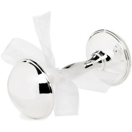 Personalized Gloria Duchin Silvertone Baby Rattle Keepsake
