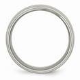thumbnail image 2 of Grey Titanium Ring Band Wedding Ridged Standard Edge 8mm Polished, 2 of 6