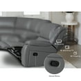 thumbnail image 2 of Ellesophas 7-Seat PU Leather Reclining Sectional Sofa Set with Footrest, Wide Padded Armrests, Removable Backrest, Perfect for Living Room & Home Theater, Gray, 2 of 7