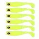 thumbnail image 1 of Señuelos artificiales de cebo suave de PVC, 6 uds., 4 pulgadas, 0,2 oz, cola de Jigging, Wobblers, accesorios de pesca, amarillo fluoresceína YUNYI BRAND Deportes, 1 of 8