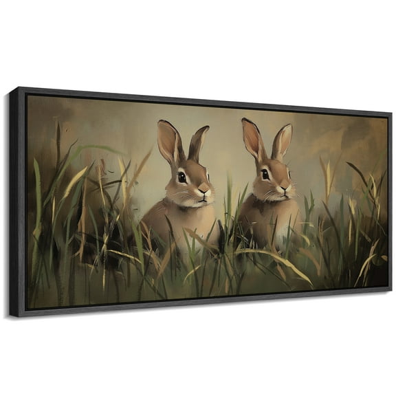 Large Framed Canvas Print Abstract Modern Wall Art Decorative Ready to Hang Painting for Living room Bedroom - 60"x30" Black Frame