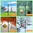 thumbnail image 4 of Adjustable Double Shepherds Hook for Outdoor with 5 Prong Base 108 Inch Heavy Duty Two Sided Bird Feeder Pole for Hanging Plant Baskets, Solar Light Lanterns, Wind Chimes, 4 of 5