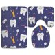 thumbnail image 1 of ABPHQTO Pasta de dientes de tela dental azul Juego de alfombras de baño de 3 piezas Alfombra de baño Alfombra de contorno y tapa de inodoro ABPHQTO Cont-CHAPPLE-31536, 1 of 2
