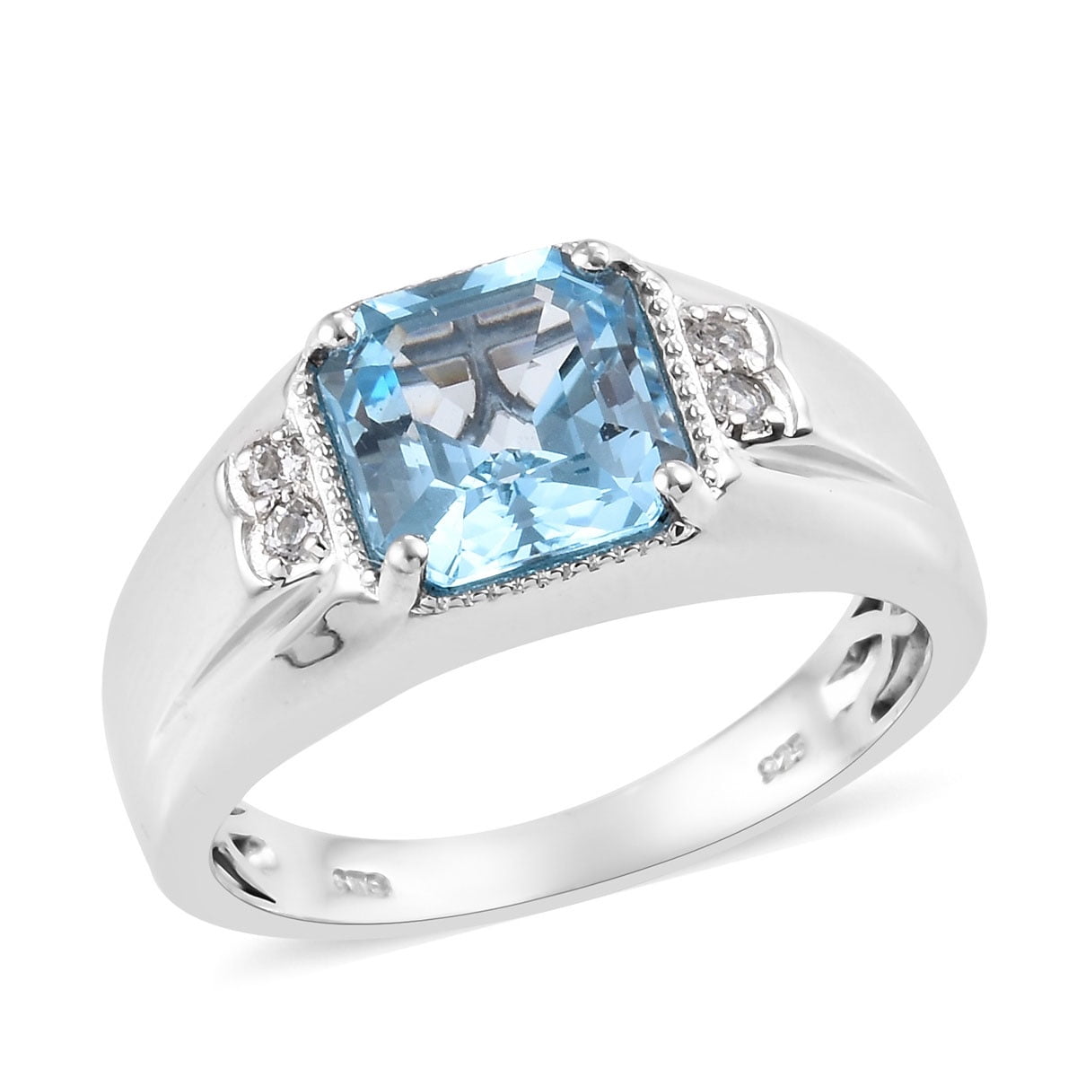 Lex /& Lu Sterling Silver Rose Gold-plated Morganite /& Tourmaline Ring