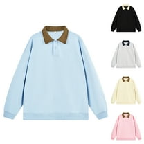 UVEASISHA Sport Golf Shirts for Men Contrast Neck Long Sleeve Polos Shirts Casual Loose Fit Button Work Shirts Cotton Comfy Pullover,Gray,XL